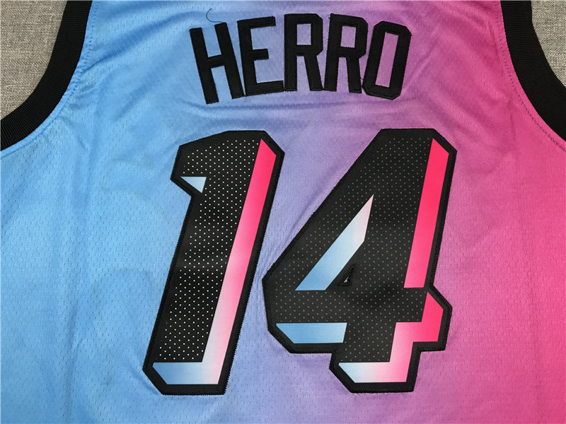 Men's Miami Heat Tyler Herro #14 Pink/Blue Swingman Player Jerseys