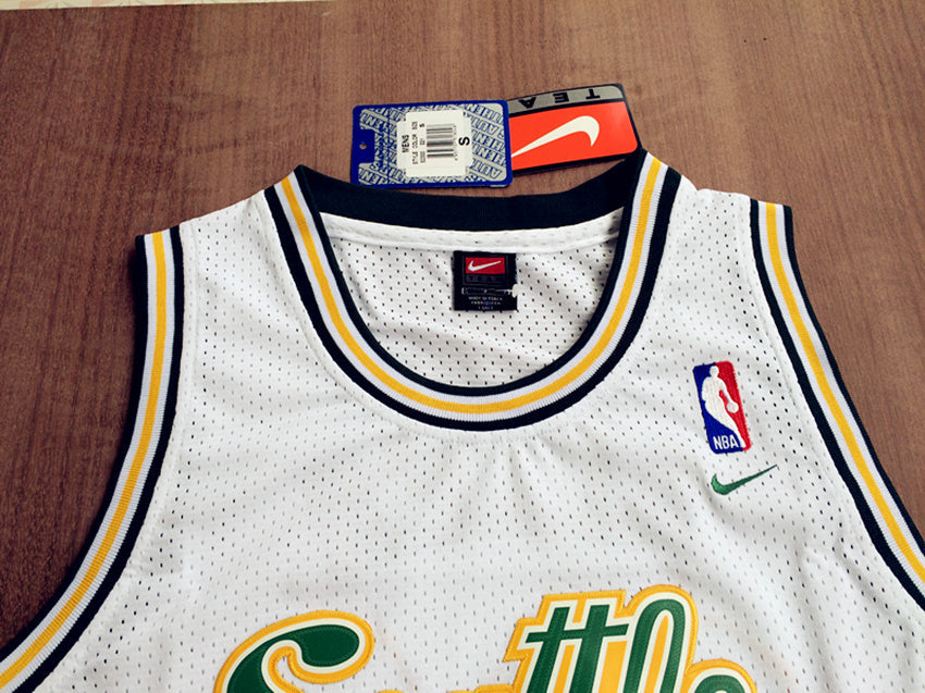 SuperSonics No. 34 Ray Allen Retro White Premium Mesh
