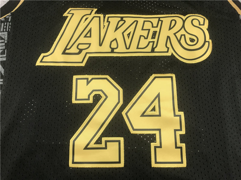 Men's Los Angeles Lakers Kobe Bryant #24 Black Replica Jerseys