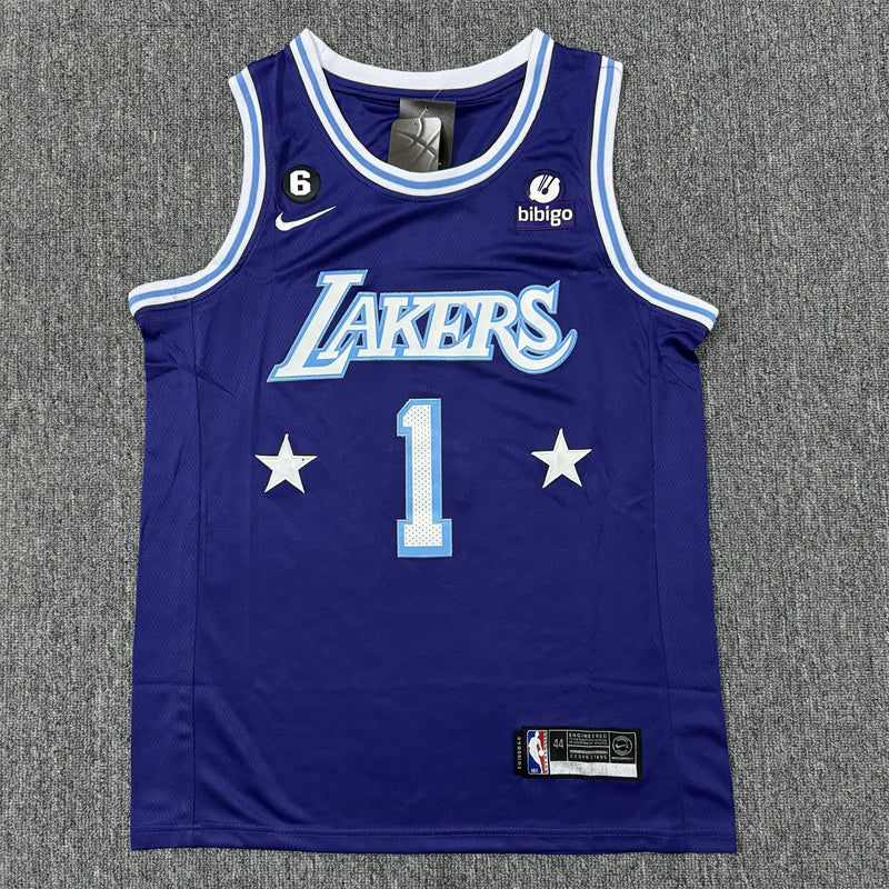 Men's Los Angeles Lakers D'Angelo Russell #1 Purple Swingman Jerseys