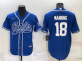 Men's Indianapolis Colts Peyton Manning #18 Royal Game Jerseys Joint Edition