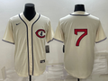 Men's Chicago Cubs Dansby Swanson #7 Cream Player Name Jerseys