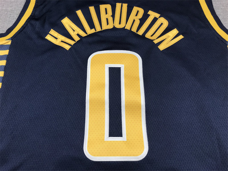 Men's Indiana Pacers Tyrese Haliburton #0 Navy Swingman Jerseys - Icon Edition