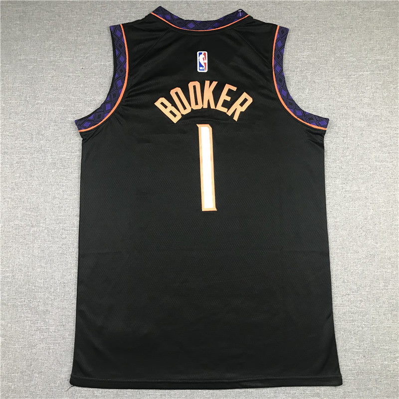 Men's Phoenix Suns Devin Booker #1 Black Replica Jerseys - City Edition