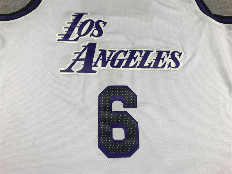 Men's Los Angeles Lakers LeBron James #6 White 2022/23 Authentic Jerseys - City Edition