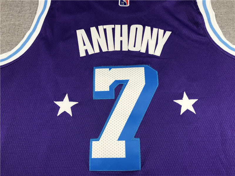Men's Los Angeles Lakers Carmelo Anthony Purple Swingman Jerseys - City Edition