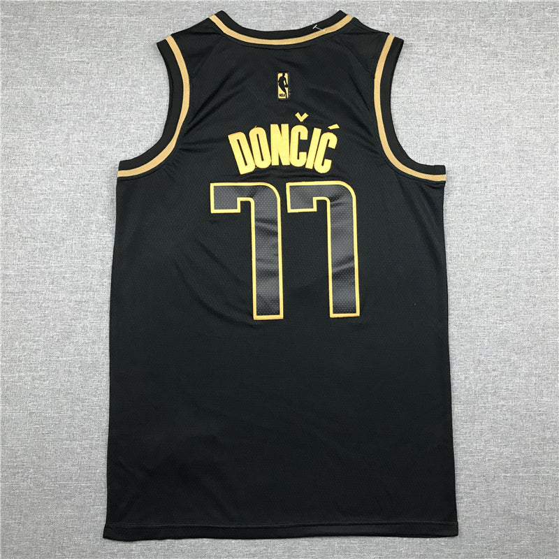 Men's Dallas Mavericks Luka Doncic #77 NBA Black Swingman Jerseys