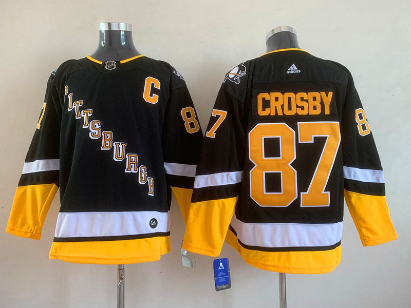 Men's Pittsburgh Penguins sidney crosby  #87 Black Game Jerseys