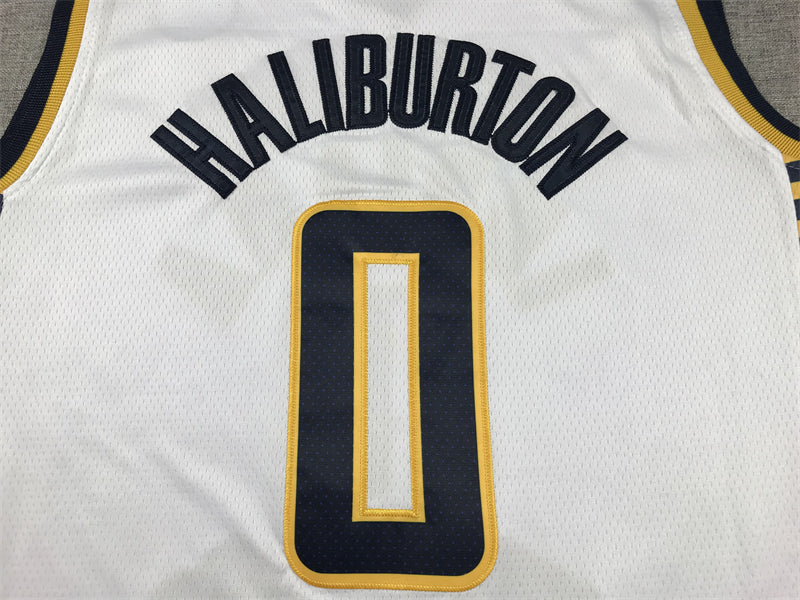 Men's Indiana Pacers Tyrese Haliburton #0 White Swingman Jerseys - Association Edition