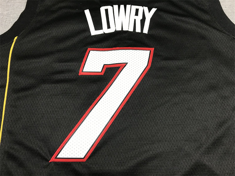 Men's Miami Heat Kyle Lowry #7 Black Swingman Player Jerseys - City Edition