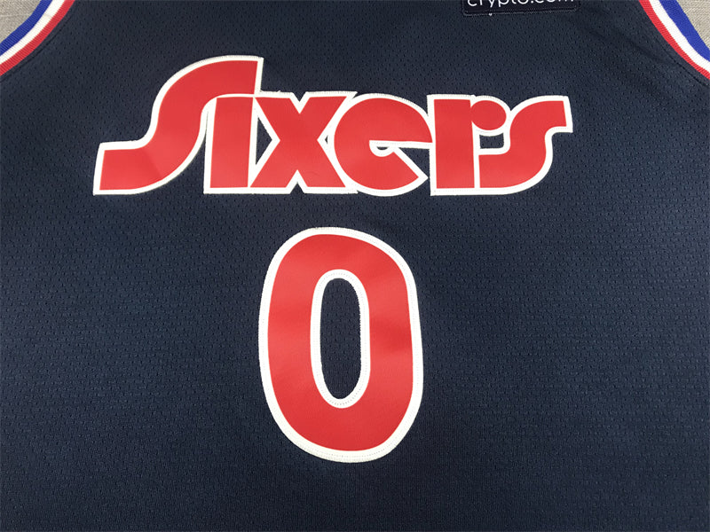 Men's Philadelphia 76ers Tyrese Maxey Navy 2021/22 Swingman Jerseys City Edition