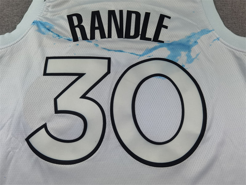 Men's Minnesota Timberwolves Julius Randle #30 White 2024/25 Swingman Player Jerseys - City Edition