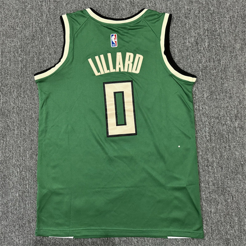 Men's Milwaukee Bucks Damian Lillard #0 Green Swingman Jerseys