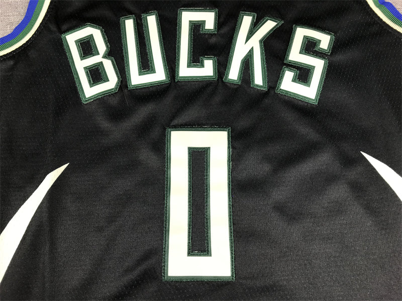 Men's Milwaukee Bucks Damian Lillard #0 Black Fast Break Player Jerseys - Statement Edition
