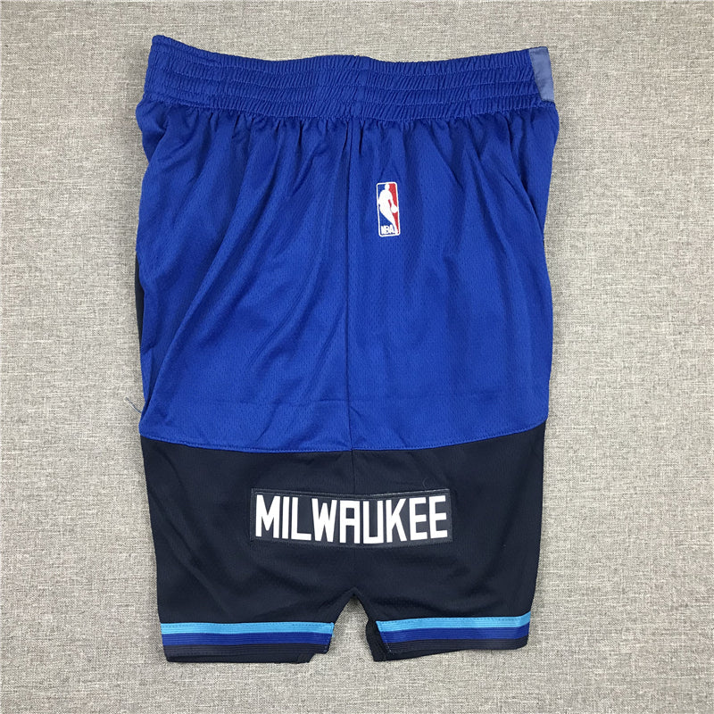 Men's Milwaukee Bucks Blue/Navy City Edition Basketball Shorts1