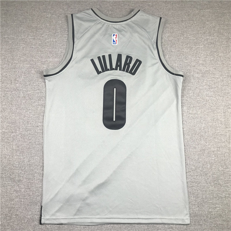 Men's Portland Trail Blazers Damian Lillard #0 NBA Gray Swingman Jerseys