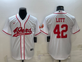 Men's San Francisco 49ers Ronnie Lott #42 White Game Jerseys Joint Edition