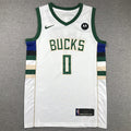 Men's Milwaukee Bucks Damian Lillard #0 White Fast Break Player Jerseys - Association Edition
