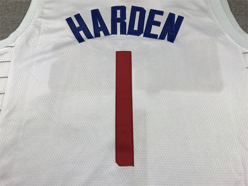 Men's LA Clippers James Harden #1 White Swingman Jerseys - Association Edition