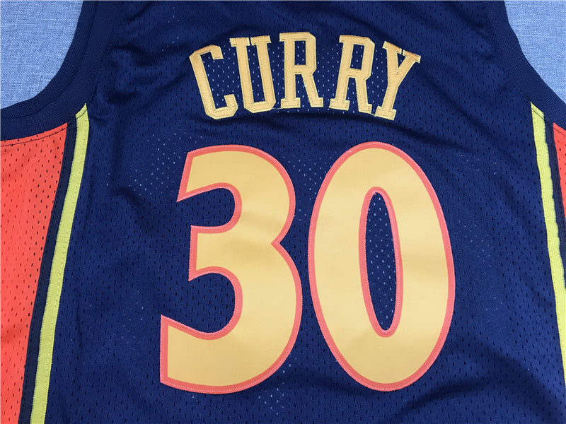 Men's Golden State Warriors Stephen Curry Mitchell & Ness Navy Classics Jerseys