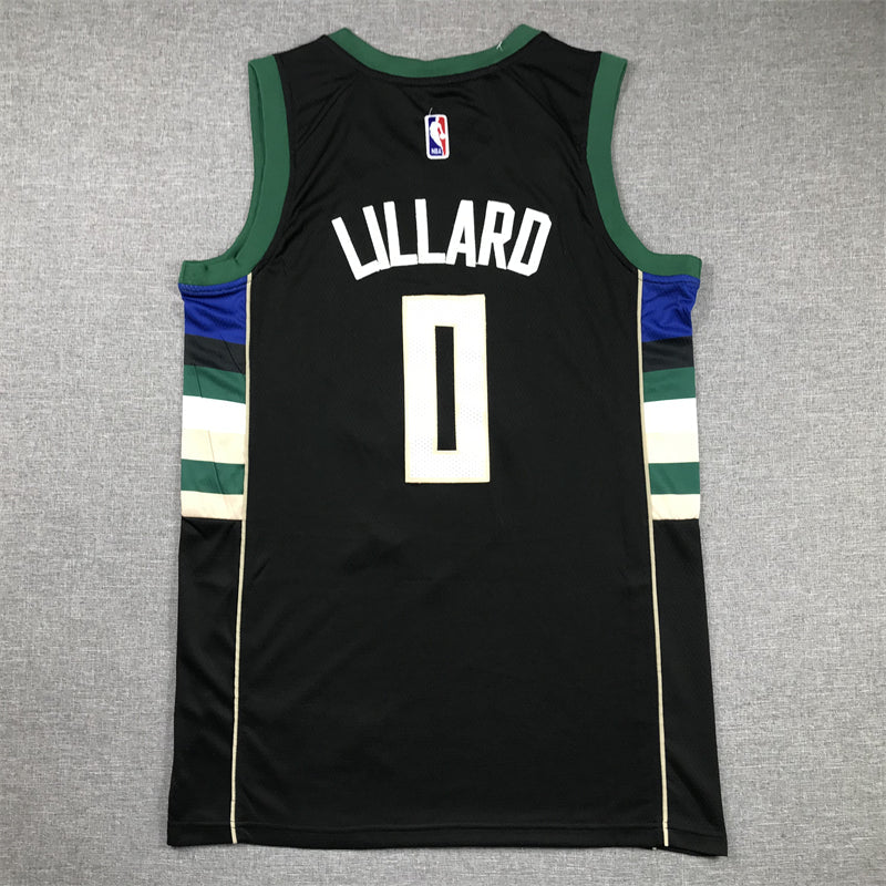 Men's Milwaukee Bucks Damian Lillard #0 Black Swingman Jerseys