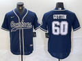 Men's Dallas Cowboys Tyler Guyton #60 Navy Game Jerseys