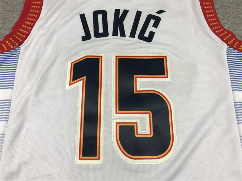 Men's Denver Nuggets Nikola Jokic #15 Silver 2022/23 Swingman Jerseys - City Edition