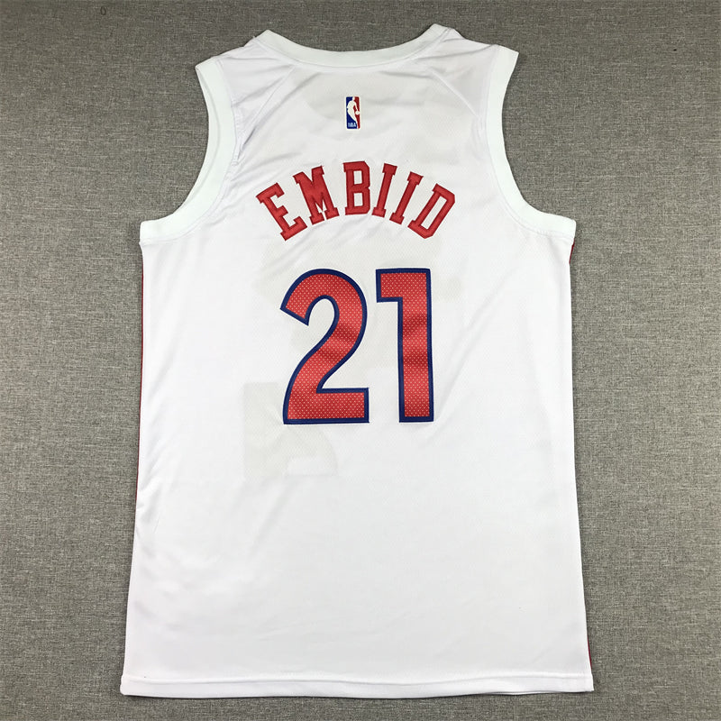 Men's Philadelphia 76ers Joel Embiid #21 White 2022/23 Swingman Jerseys - City Edition